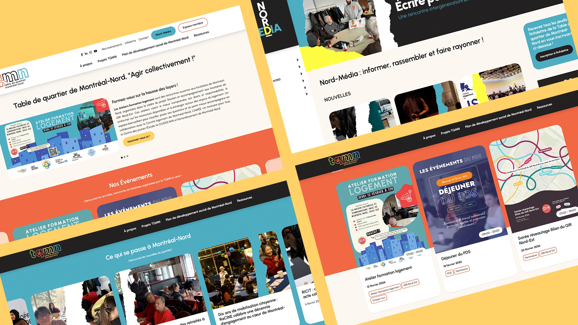 Captures d'écran du site web de TQMN